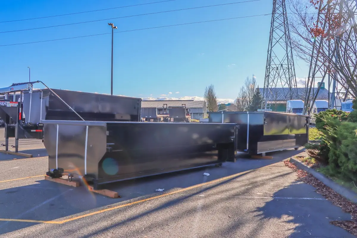 Roll-off dumpster ready for waste disposal at job site for Roll Off Dumpster Rental in El Paso